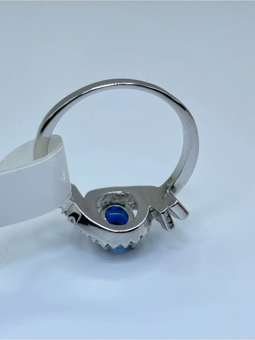 Swarovski Crystal Elements Sapphire Blue Swarovski Elements Halo Ring Size 7